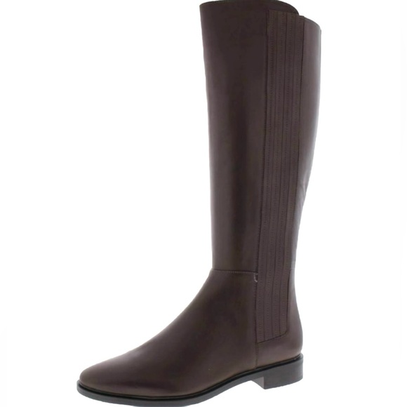 Calvin Klein Shoes - Calvin Klein Womens Finley Leather Closed Toe Knee High Brown Coffee Bean Size 5